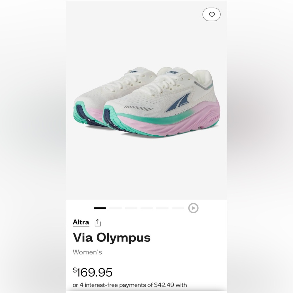 Via Olympus Altra running shoe